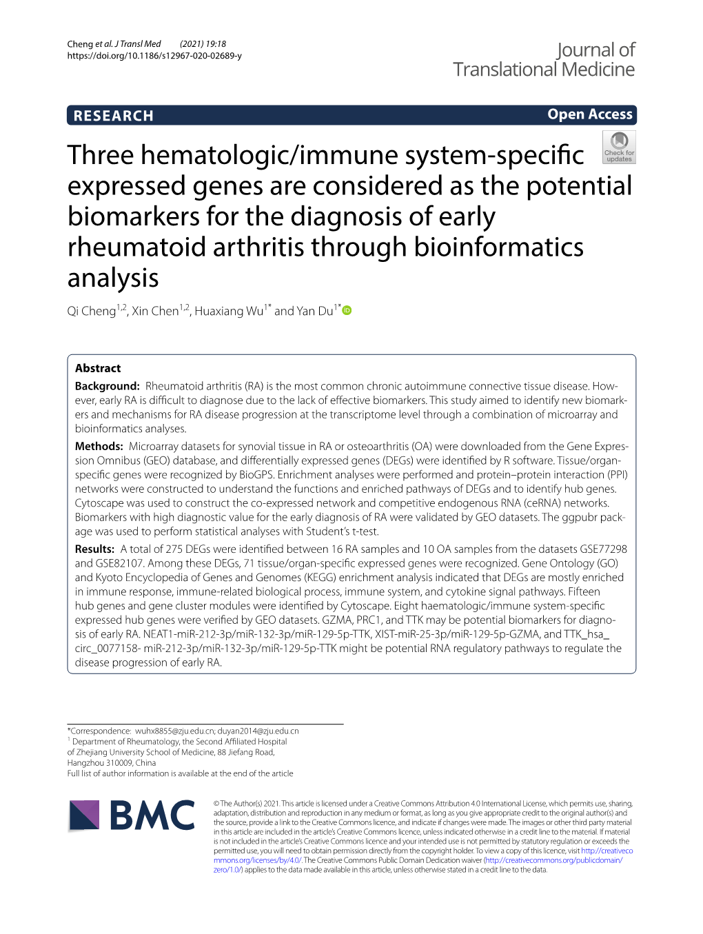 Three Hematologic/Immune System-Specific Expressed Genes