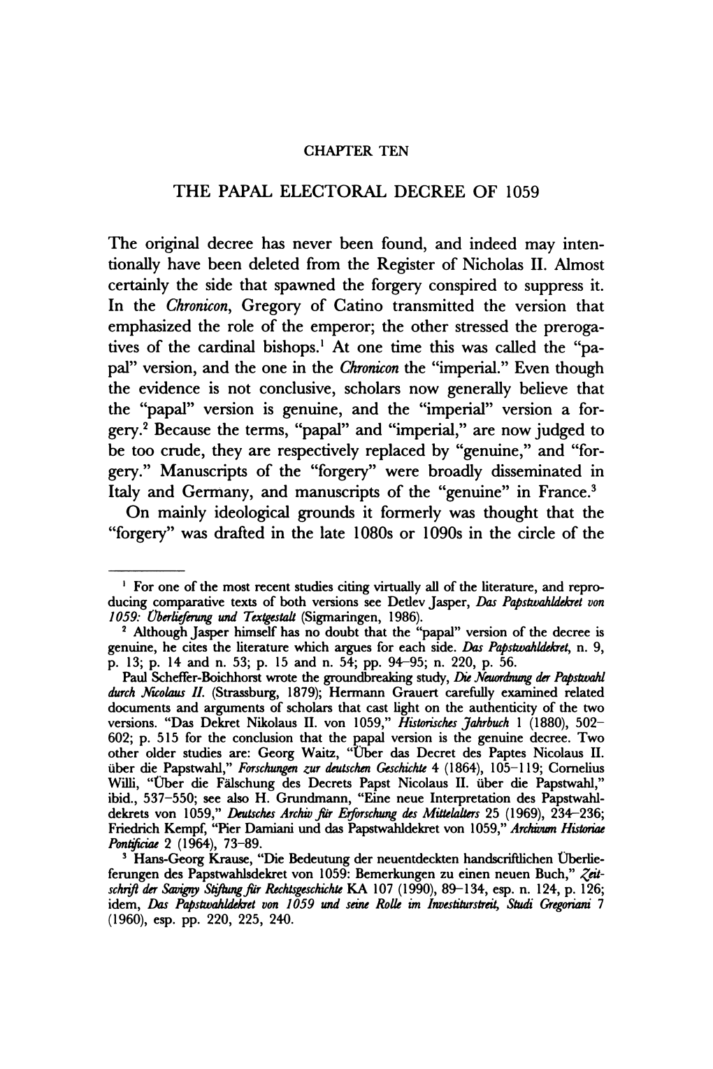 THE PAPAL ELECTORAL DECREE of 1059 the Original Decree