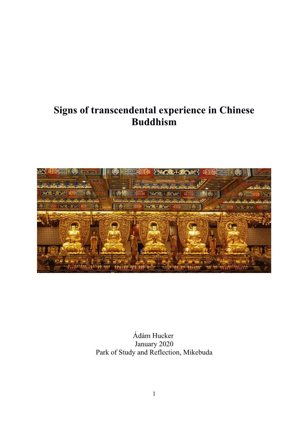 Signs of Transcendental Experience in Chinese Buddhism