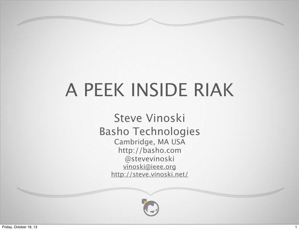 A Peek Inside Riak