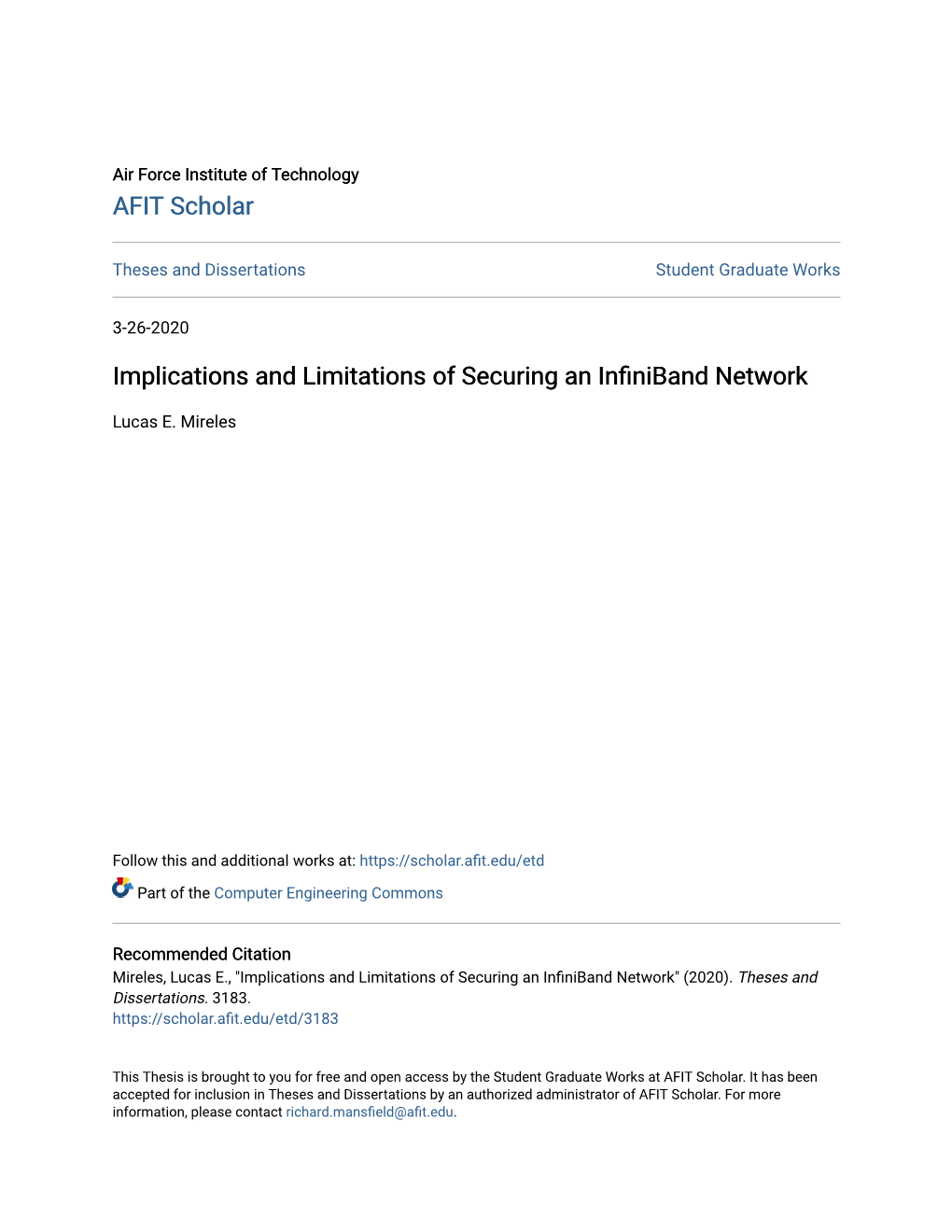 Implications and Limitations of Securing an Infiniband Network