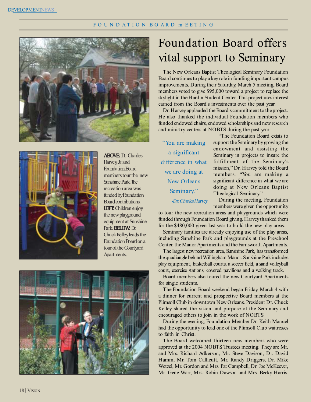 Foundation Board Offers Vital Support to Seminary