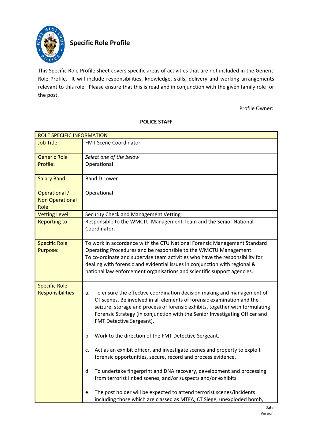 Specific Role Profile s1