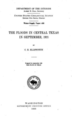 The Floods in Central Texas in September, 1921