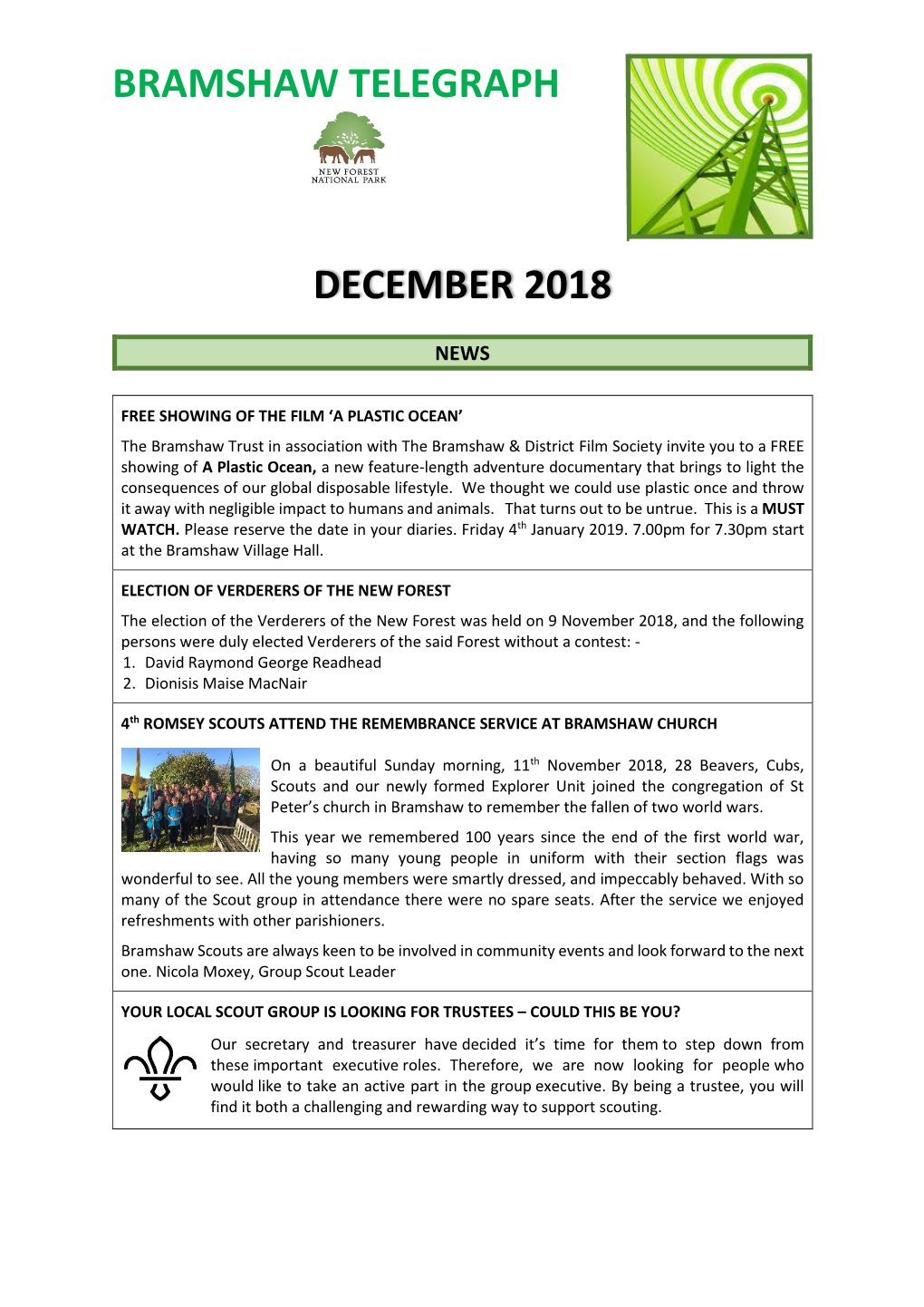 Bramshaw Telegraph December 2018