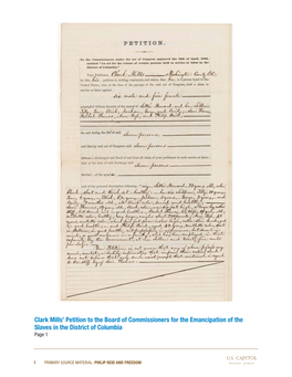 Clark Mills' Petition to the Board of Commissioners for The