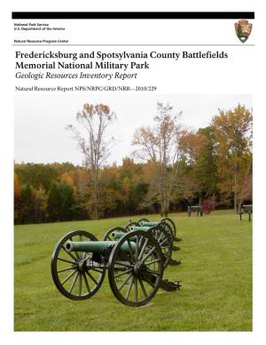 Fredericksburg and Spotsylvania County Battlefields Memorial National Military Park Geologic Resources Inventory Report