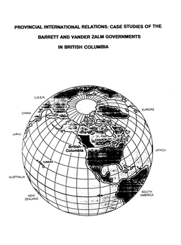 Case Studies of the Barrett and Vander Zalm Administrations in British Columbia