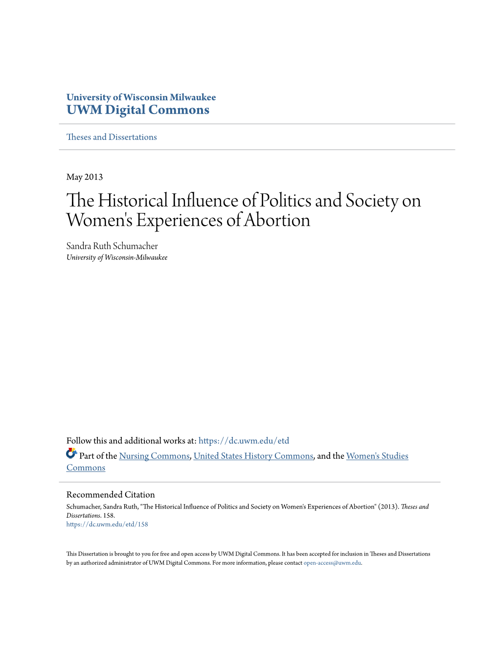 The Historical Influence of Politics and Society on Women's Experiences