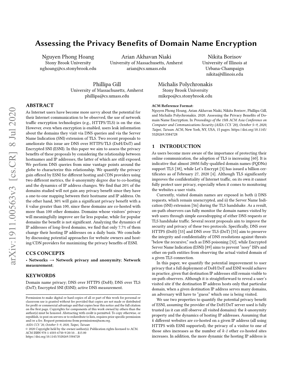 Assessing the Privacy Benefits of Domain Name Encryption