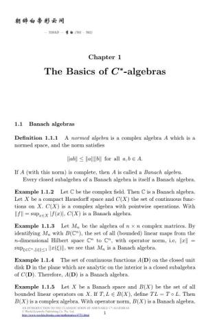 The Basics of C∗-Algebras