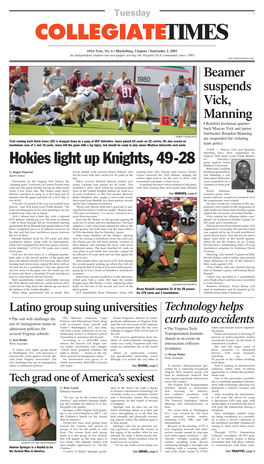 Hokies Light up Knights, 49-28 Game Against James Madison University