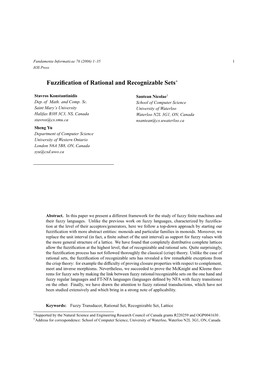 Fuzzification of Rational and Recognizable Sets