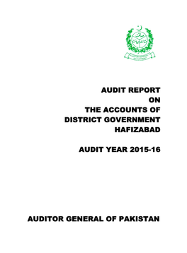 Audit Report on the Accounts of District Government Hafizabad Audit Year