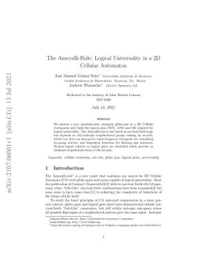 The Ameyalli-Rule: Logical Universality in a 2D Cellular Automaton