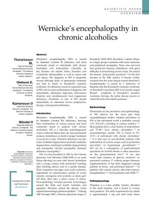 Wernicke's Encephalopathy in Chronic Alcoholics