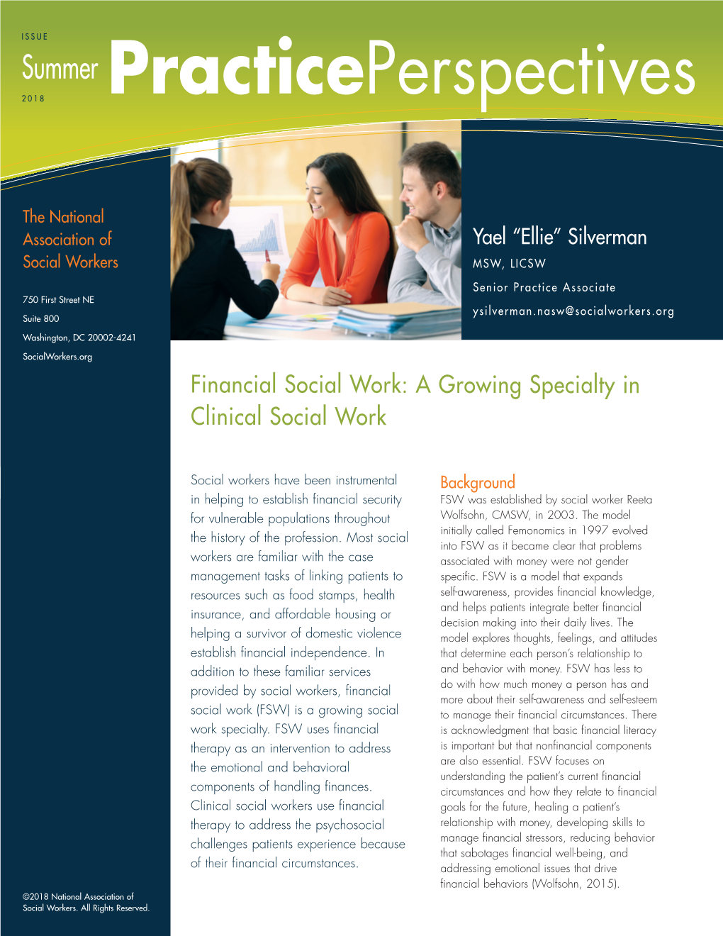 Financial Social Work: a Growing Specialty in Clinical Social Work