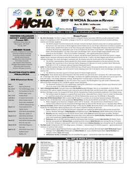 2017-18 WCHA Season in Reveiw Aug