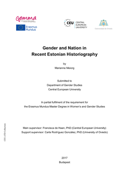 Gender and Nation in Recent Estonian Historiography