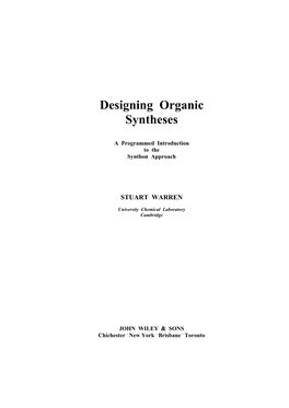 Designing Organic Syntheses