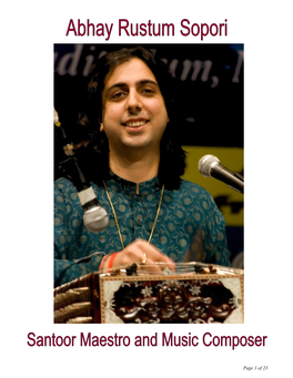 Abhay Rustum Sopori „Santoor Maestro, Music Composer & Conductor‟