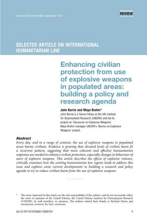 Enhancing Civilian Protection from Use of Explosive Weapons in Populated