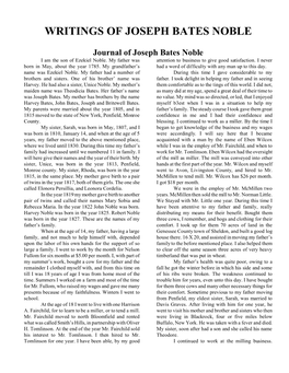 Writings of Joseph Bates Noble