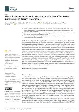 First Characterization and Description of Aspergillus Series Versicolores in French Bioaerosols