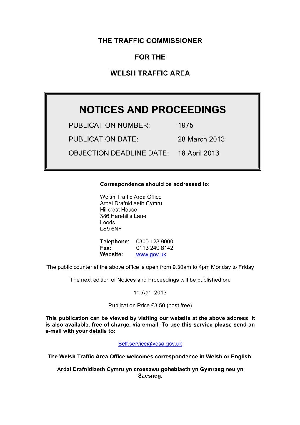 Notices and Proceedings