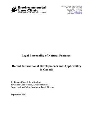 Legal Personality of Natural Features