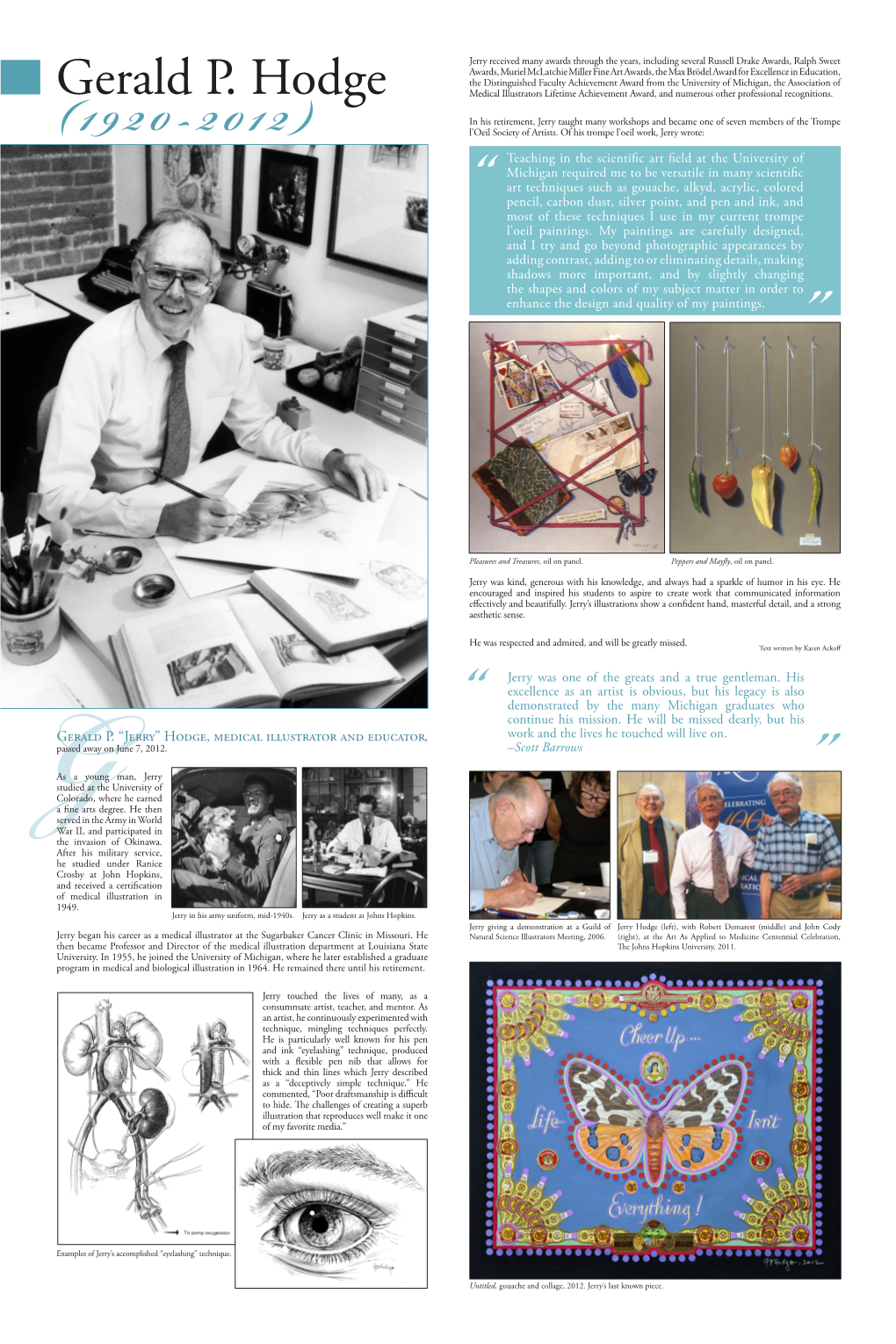 Gerald P. “Jerry” Hodge, Medical Illustrator and Educator, Work and the Lives He Touched Will Live On