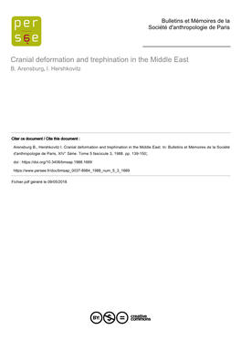 Cranial Deformation and Trephination in the Middle East B