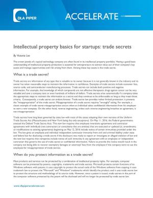 Intellectual Property Basics for Startups: Trade Secrets