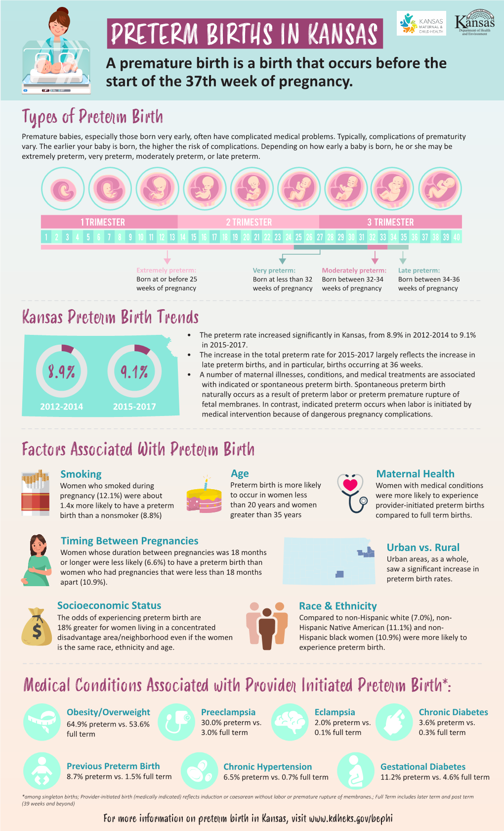 PRETERM BIRTHS in KANSAS and Environment a Premature Birth Is a Birth That Occurs Before the Start of the 37Th Week of Pregnancy