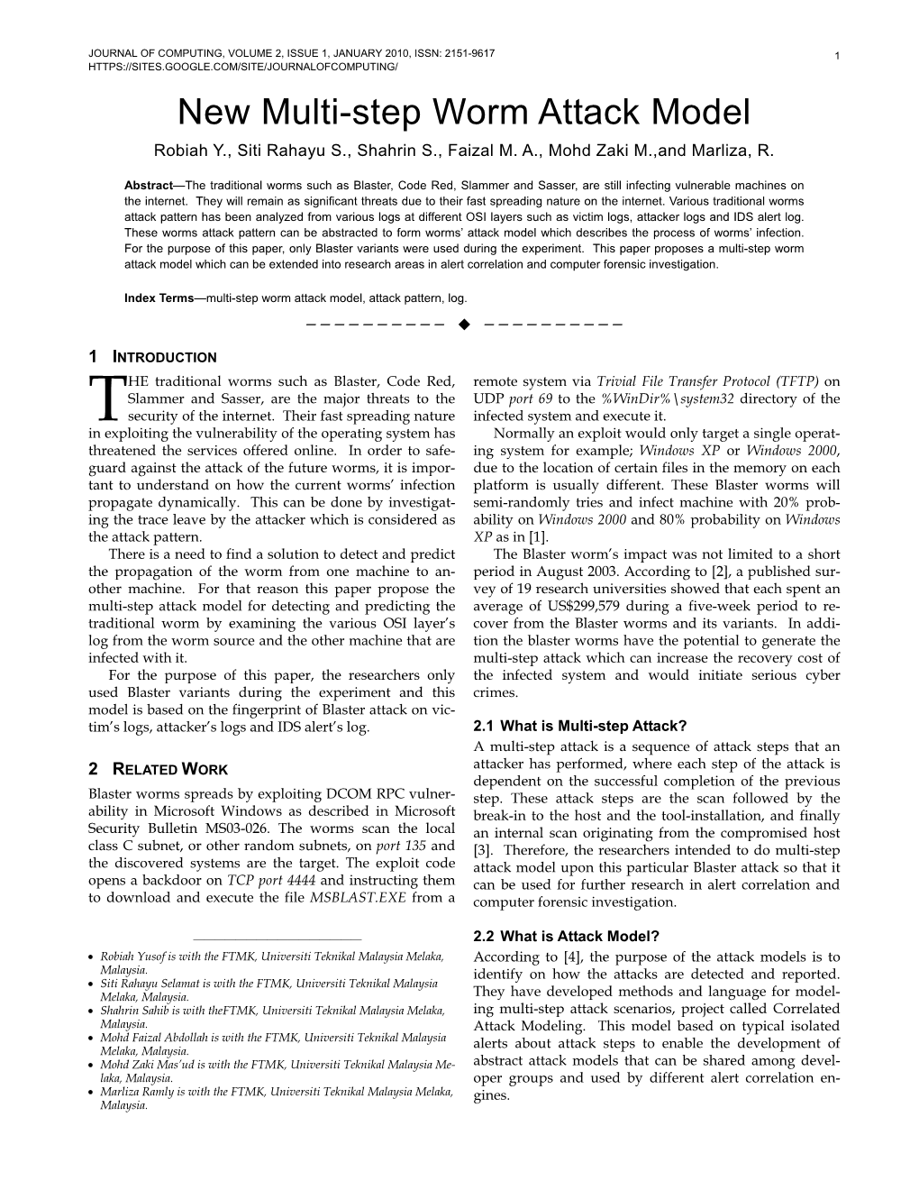 New Multi-Step Worm Attack Model Robiah Y., Siti Rahayu S., Shahrin S., Faizal M