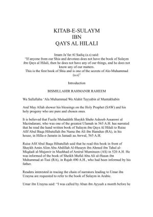 Kitab-E-Sulaym Ibn Qays Al Hilali