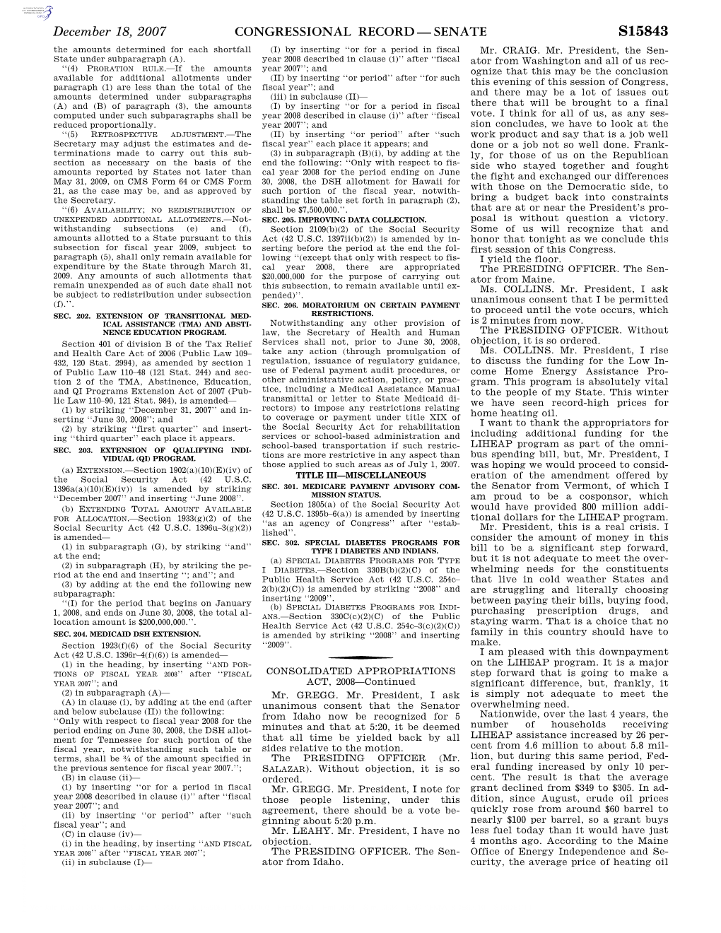 Congressional Record—Senate S15843