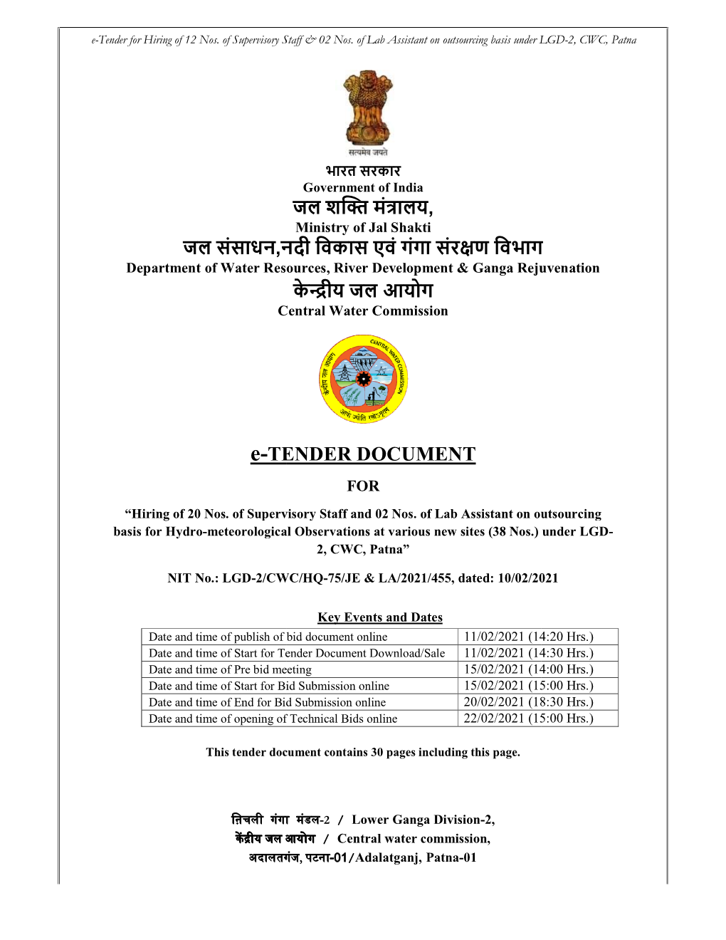 E-TENDER DOC TENDER DOCUMENT