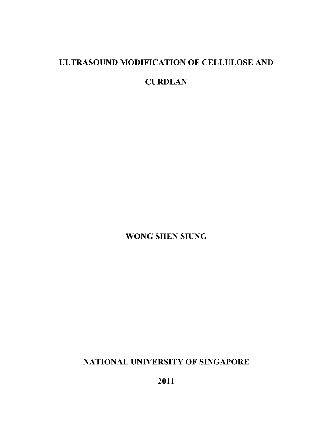 Ultrasound Modification of Cellulose and Curdlan