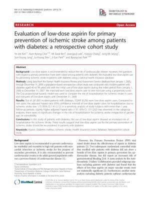 Evaluation of Low-Dose Aspirin for Primary Prevention of Ischemic