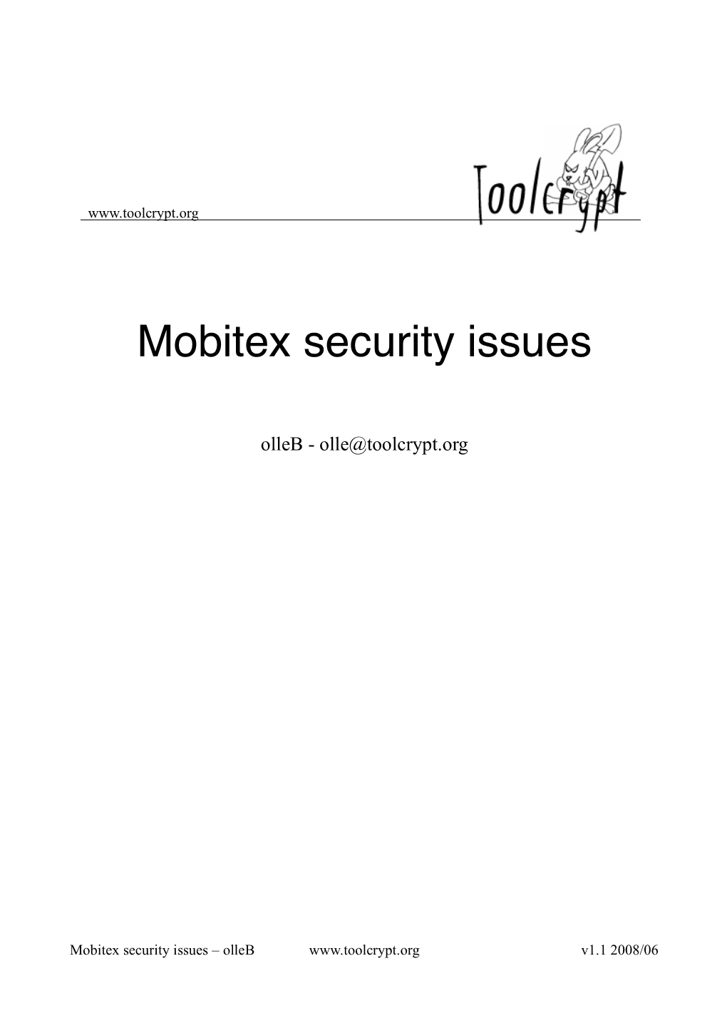 Mobitex Security Issues