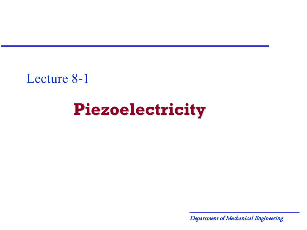 Piezoelectricity