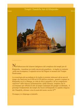 Templi Chandella Jain Di Khajuraho Index 2014