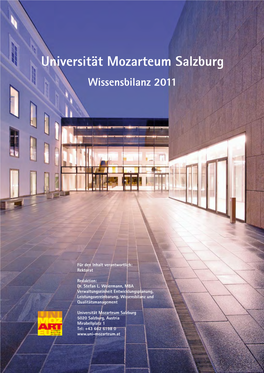 Universität Mozarteum Salzburg Wissensbilanz 2011