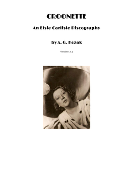 Croonette: an Elsie Carlisle Discography