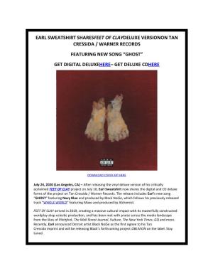Earl Sweatshirt Shares 'Feet of Clay' Deluxe On