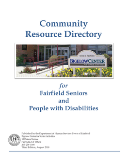 Community Resource Directory for Fairfield Seniors and People with Disabilities