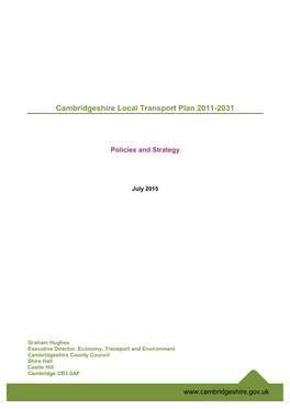 Cambridgeshire Local Transport Plan 2011-2031