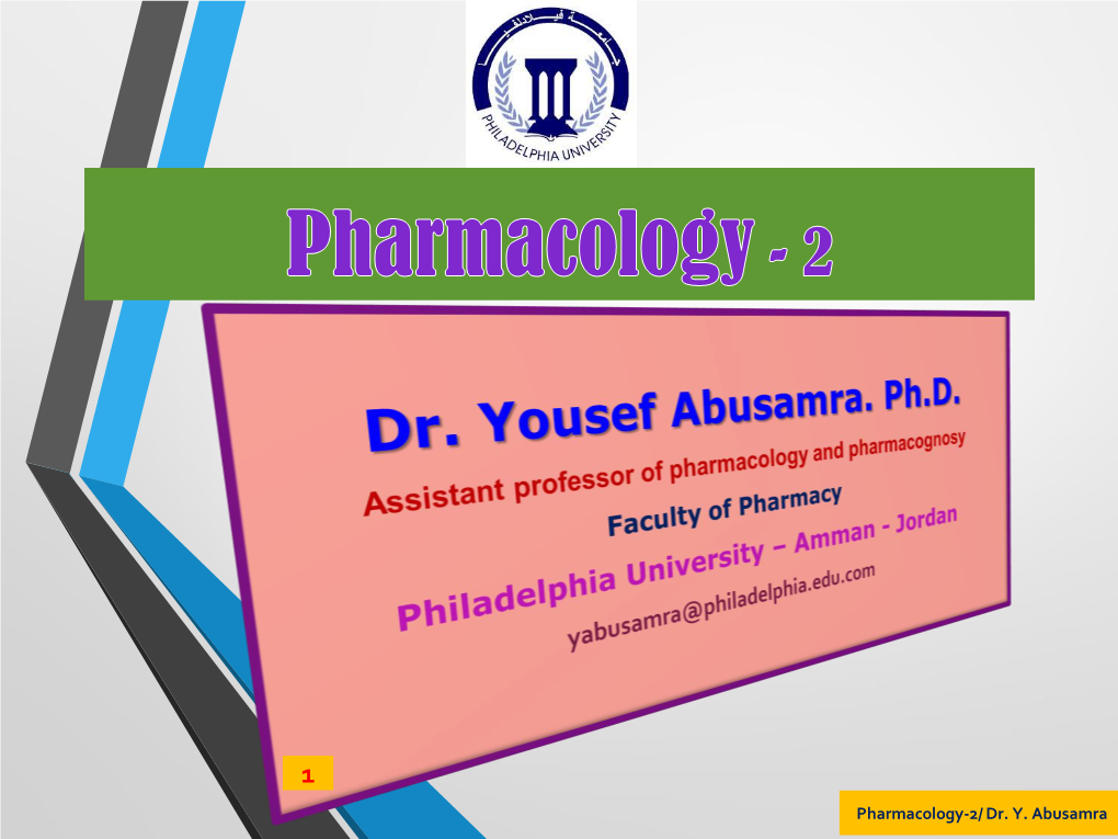 Pharmacology-2/ Dr