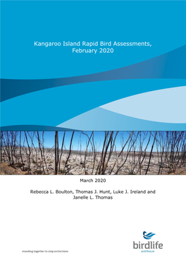 Kangaroo Island Rapid Bird Assessments, February 2020